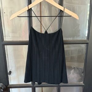 A New Day Black Pleated Tank Top